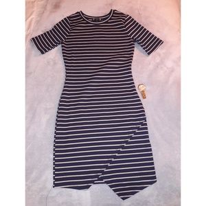 fitted navy blue dress